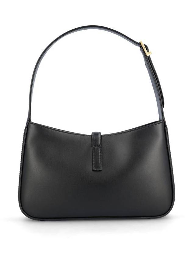 Luxury Saint Laurent Trending 2025 Le 5 A 7 Smooth Leather Hobo Shoulder Bag Black