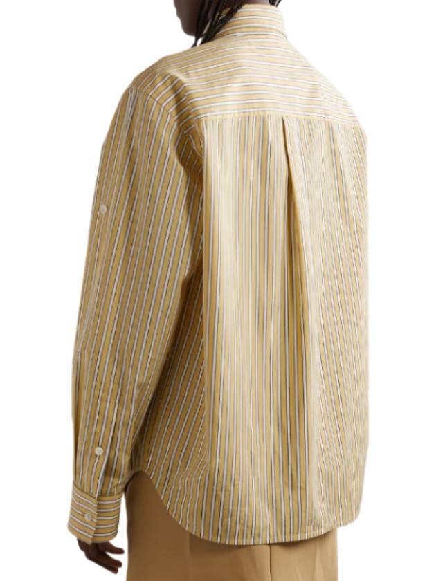 Luxury Bottega Veneta Striped Poplin Shirt Beige