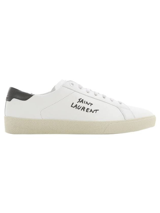 Luxury Saint Laurent Trending 2025 Court Classic SL06 Black Tab Low Top Sneakers White