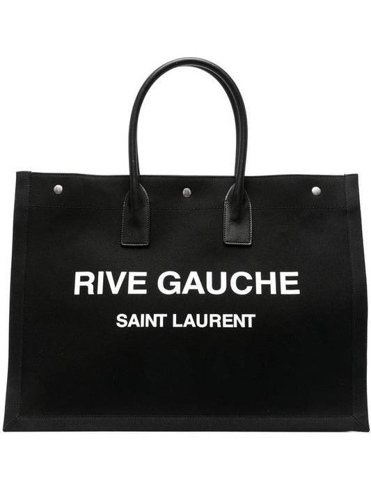 Luxury Saint Laurent Trending 2025 Rive Gauche Lino Legend Large Tote Bag Black