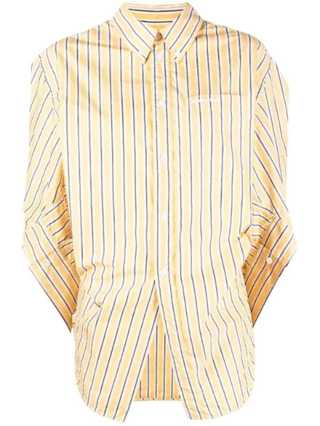 Luxury Balenciaga Trending 2025 Swing Twist Stripe Shirt Yellow