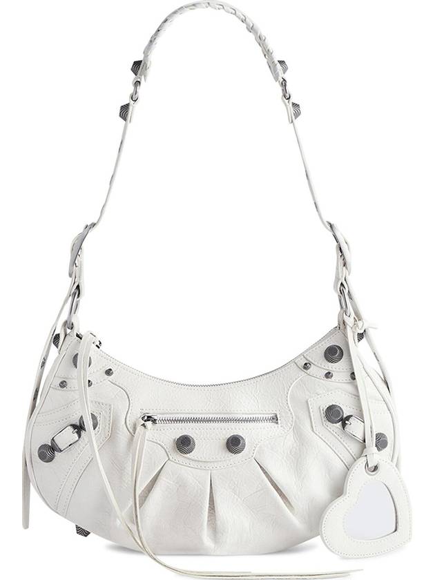 Luxury Balenciaga Trending 2025 Le Cagole Small Leather Shoulder Bag White