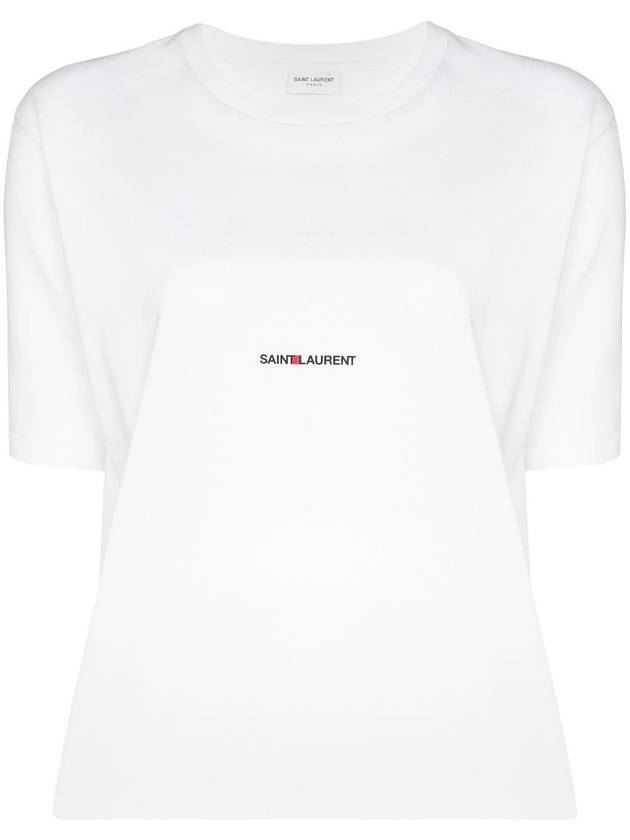 Luxury Saint Laurent Trending 2025 Rive Gauche Short Sleeve T-Shirt White