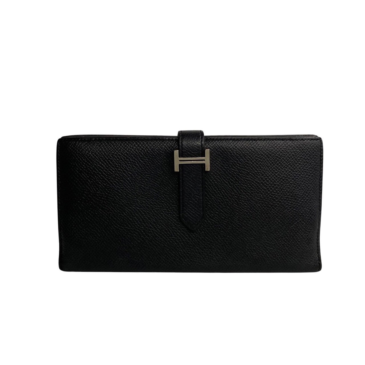 HERMES Long Wallet Purse Epsom black Beansufla Women(Unisex)