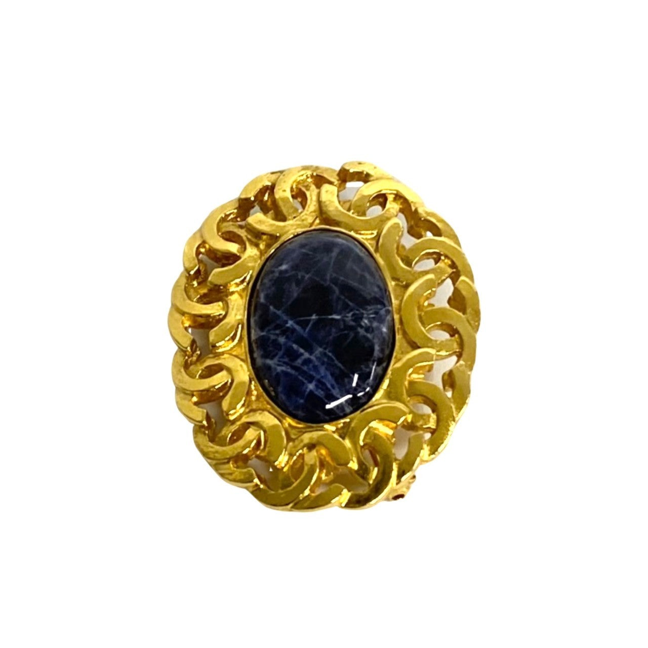 CHANEL Brooch Gold Plated, Stone gold COCO Mark colored stone Women