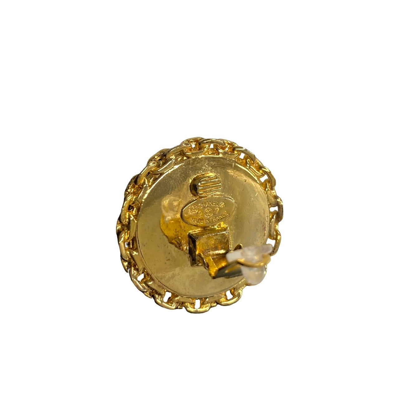 CHANEL Earring Gold Plated black Women
