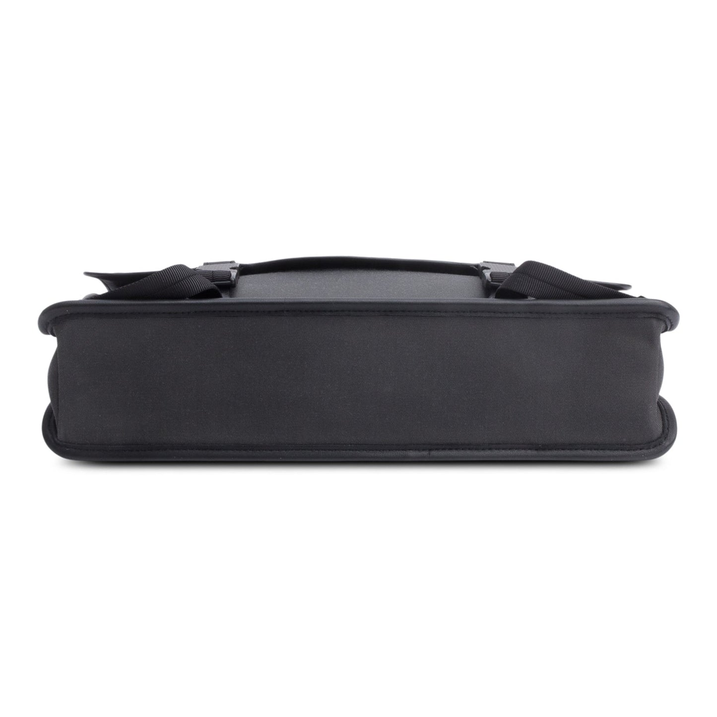 Bottega Veneta  Black Intrecciato Leather Canvas Flap Messenger Bag