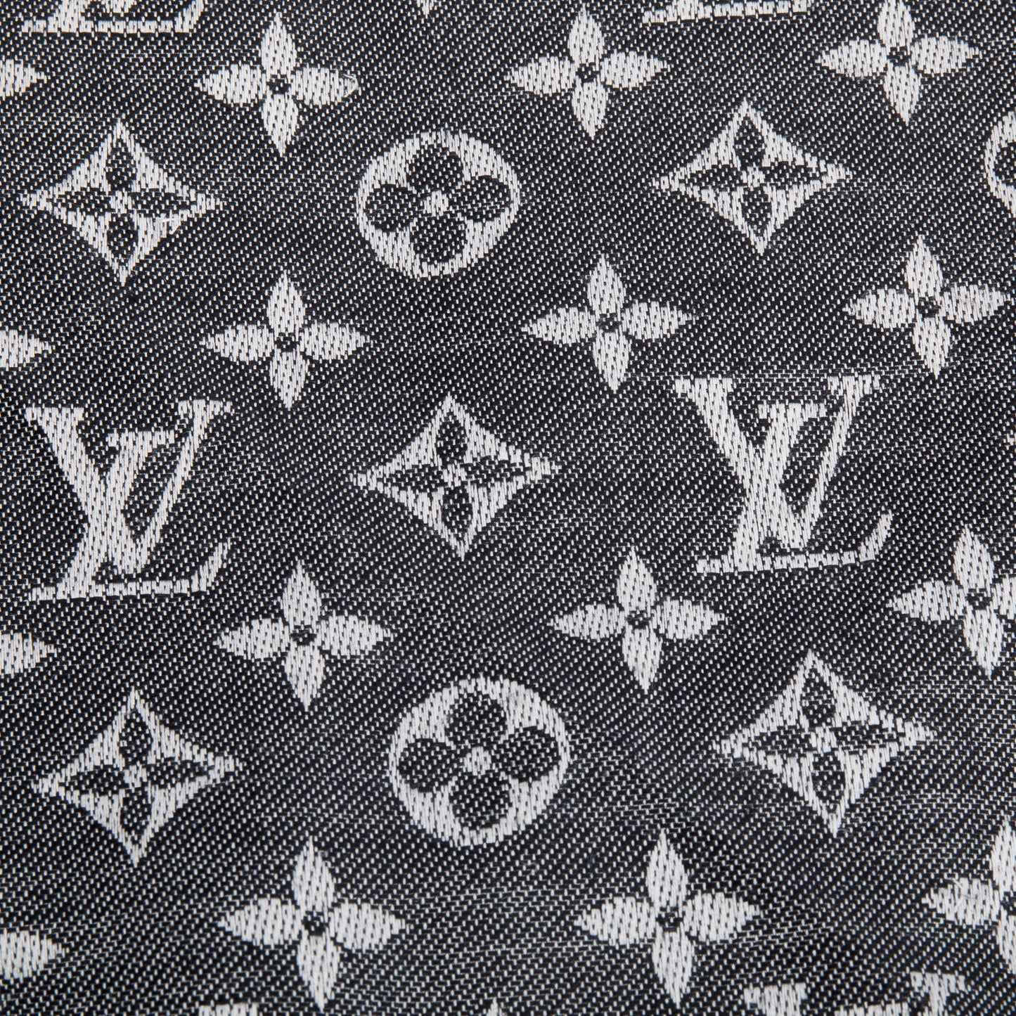 Louis Vuitton Grey/ Black Monogram Denim Shine Shawl Scarf