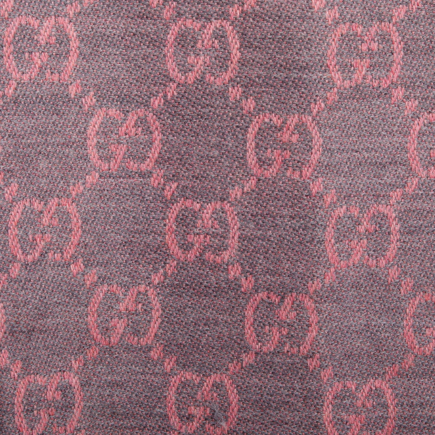 Gucci Pink/Grey GG Jacquard Wool Silk Scarf