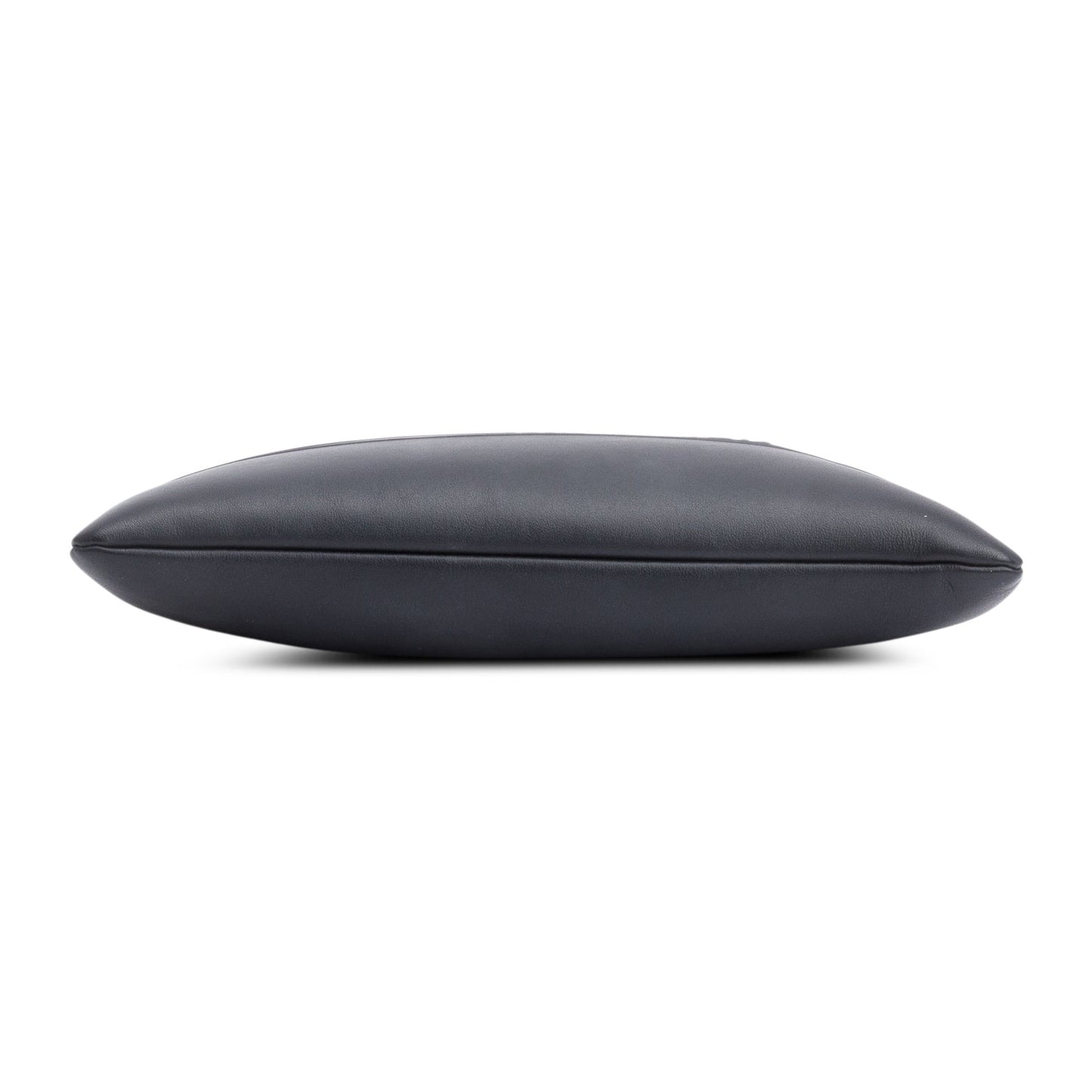 Christian Dior Black calfskin Leather Logo Strip Zip Pouch