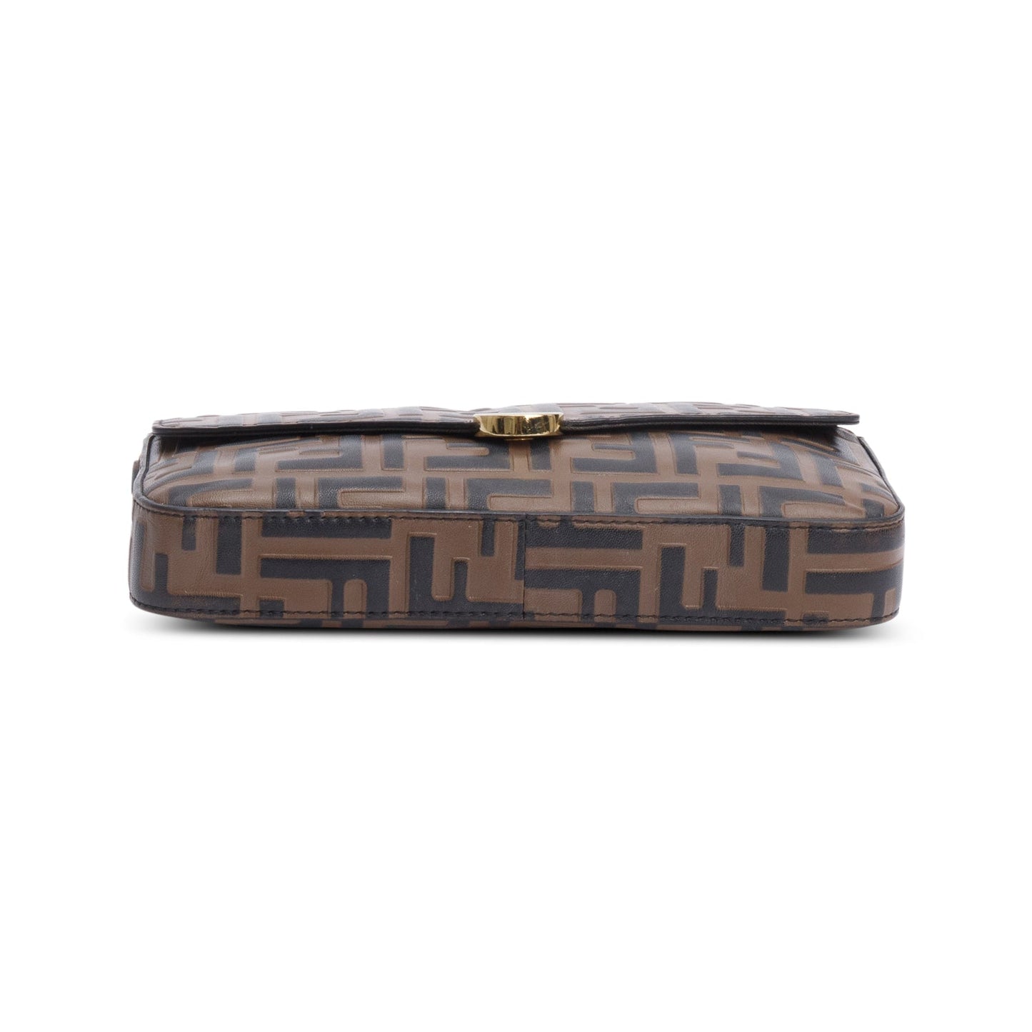 Fendi Brown FF Embossed Leather F is Fendi Envelope Wallet on Chain