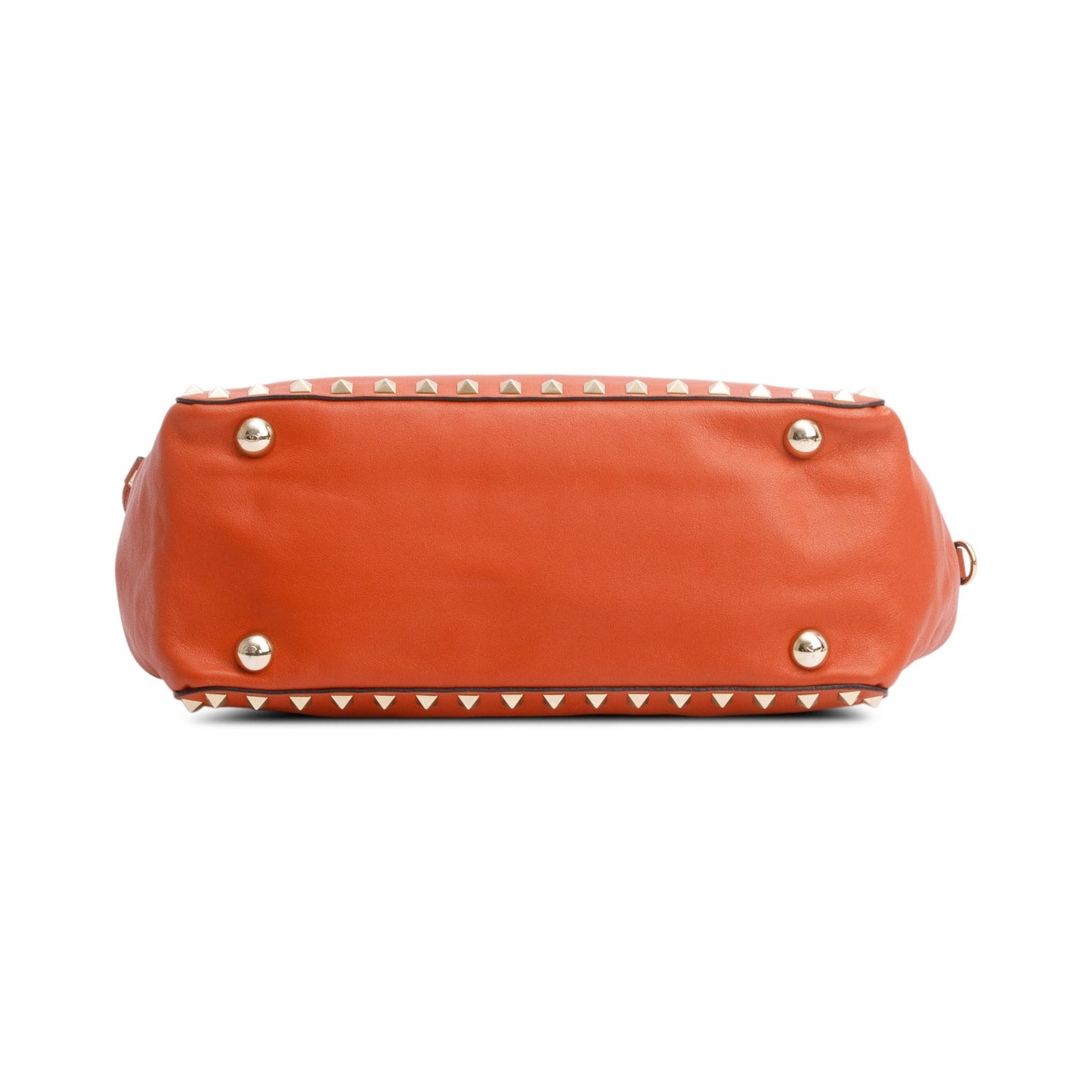 Valentino Coral Calfskin Leather Small Rockstud Tote Bag