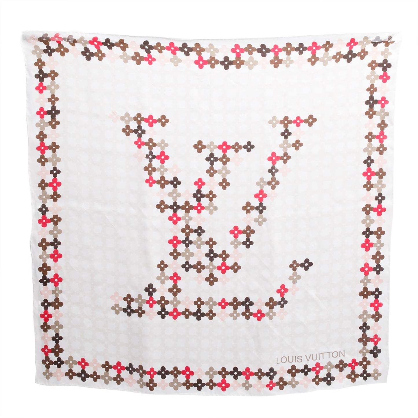 Louis Vuitton Multicolor Flower Motif Square Silk Scarf