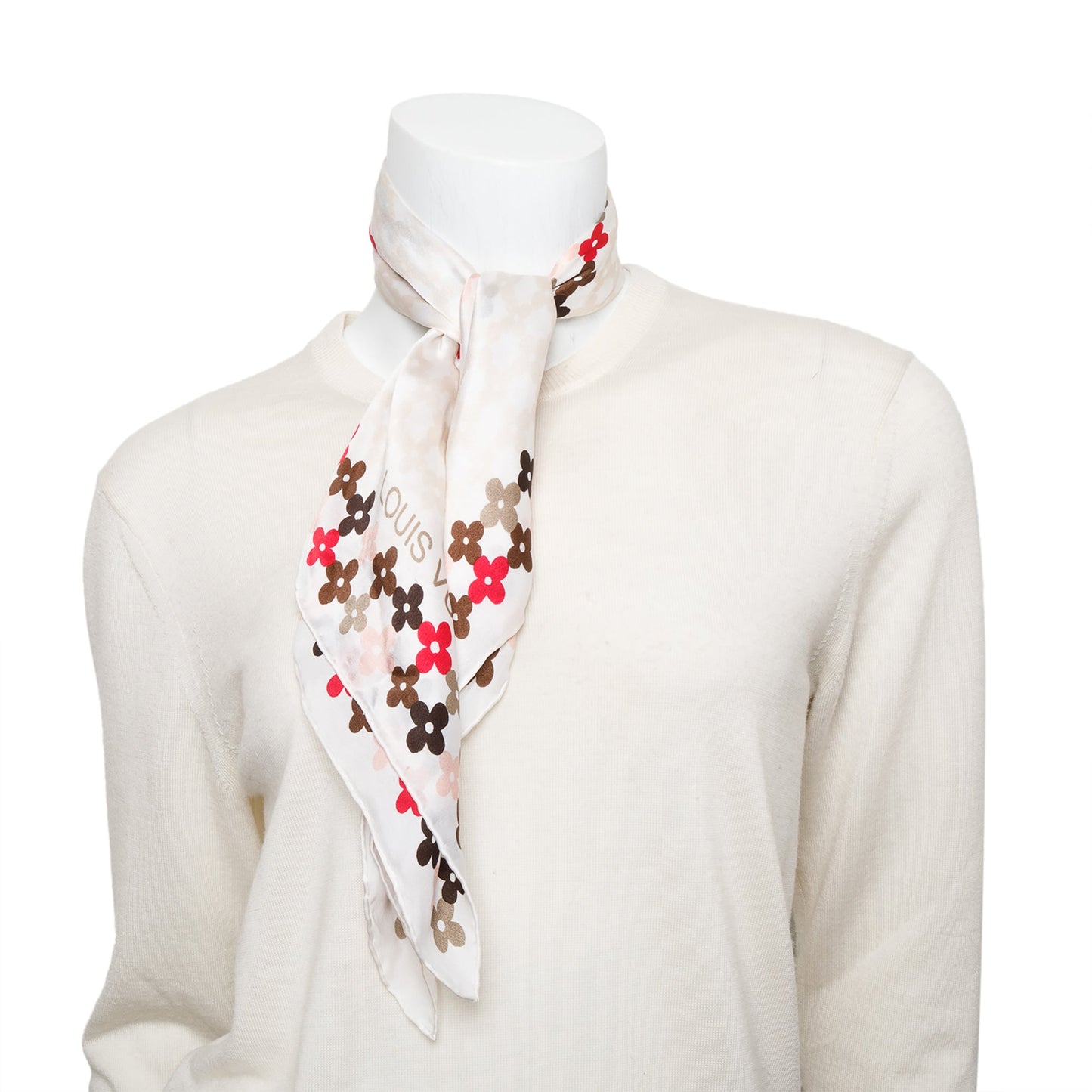 Louis Vuitton Multicolor Flower Motif Square Silk Scarf