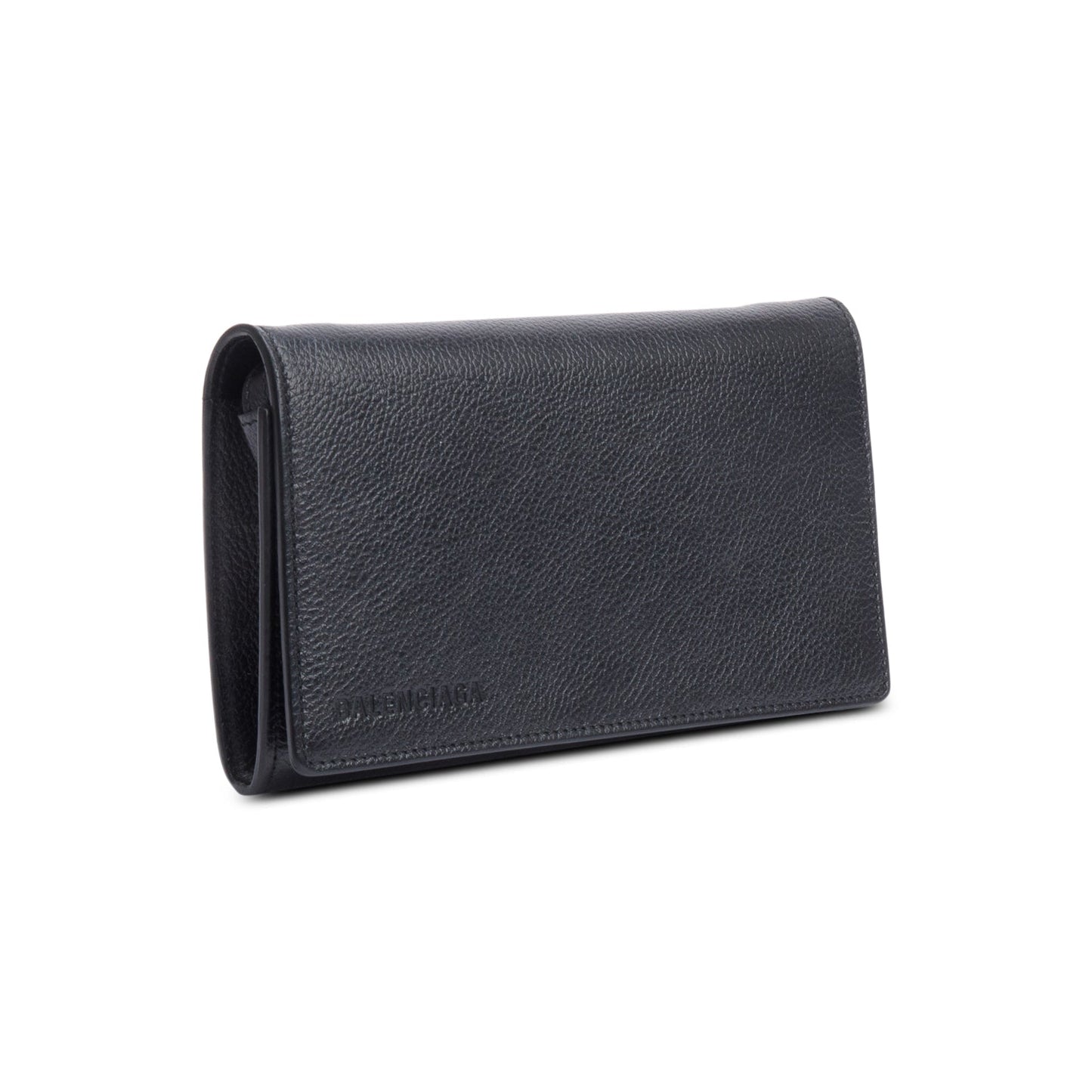 Balenciaga Black Calfskin Leather Small Logo Flap Crossbody