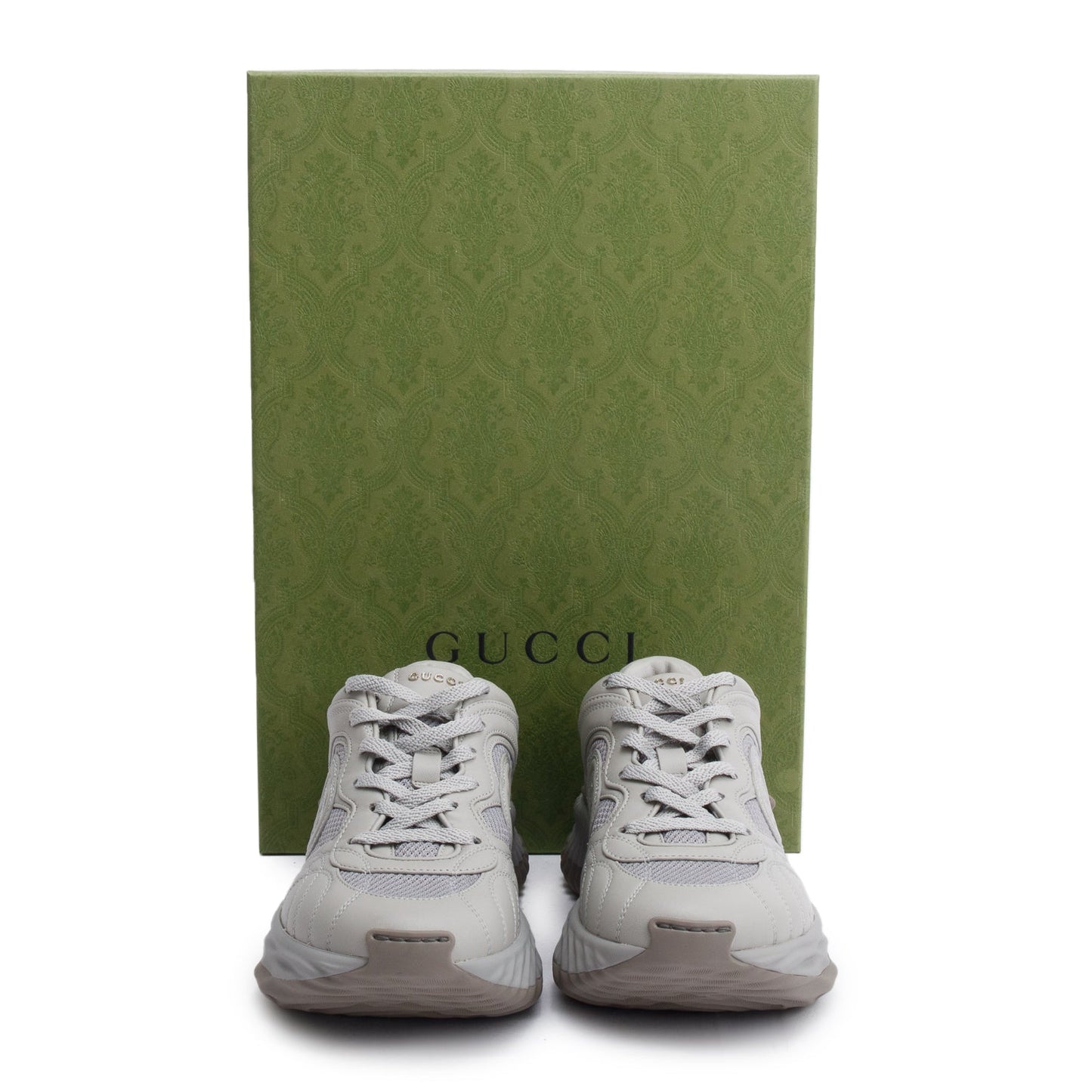 Gucci Grey Leather Men's Ripple Sneakers, Size 6