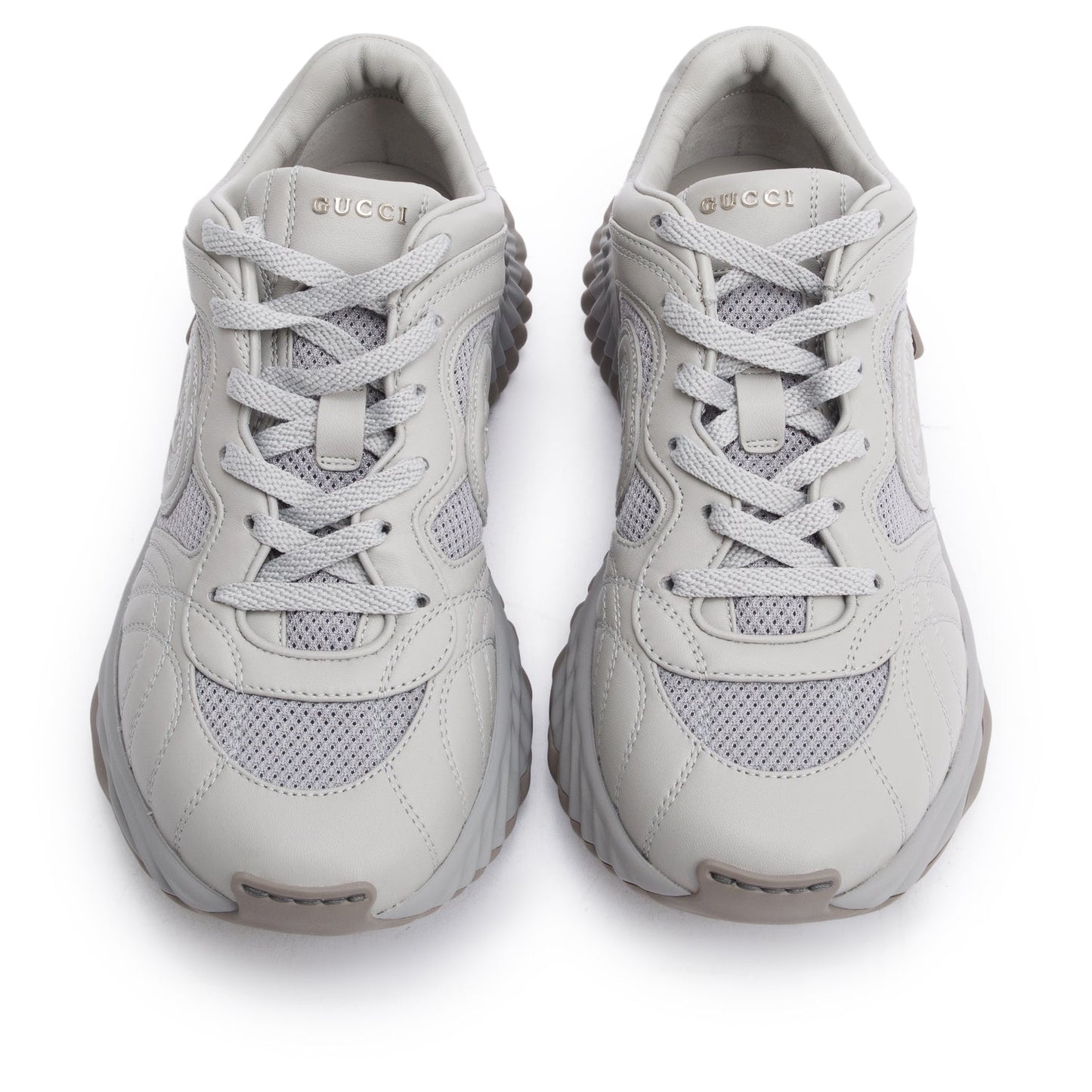 Gucci Grey Leather Men's Ripple Sneakers, Size 6