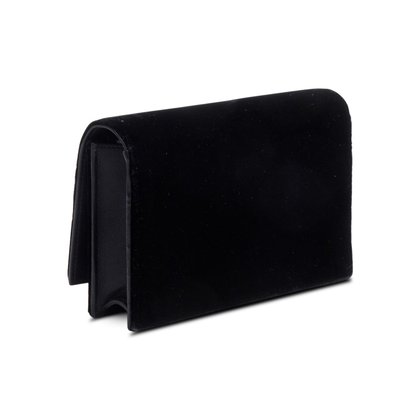 Saint Laurent Black Velvet Crystal Small Kate Tassel Bag