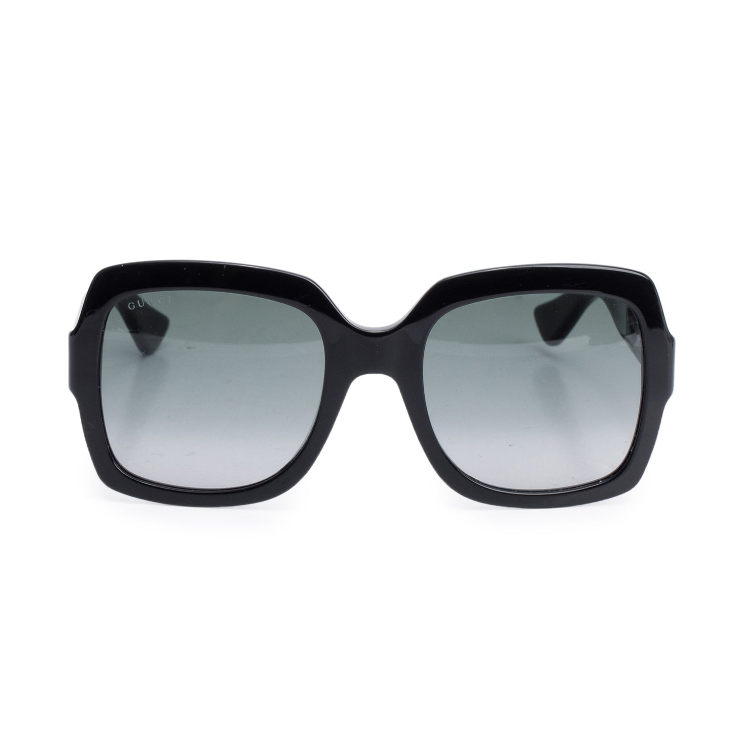 Gucci GG0036S Black Acetate Interlocking G Accent Oversize Square Sunglasses