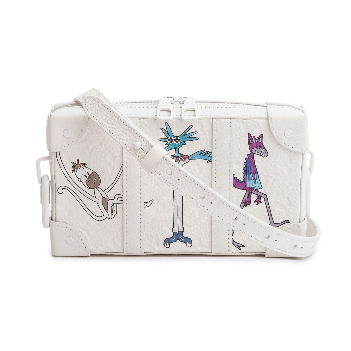 Louis Vuitton 2020 White Monogram Taurillon LV Friends Soft Trunk Wallet Crossbody