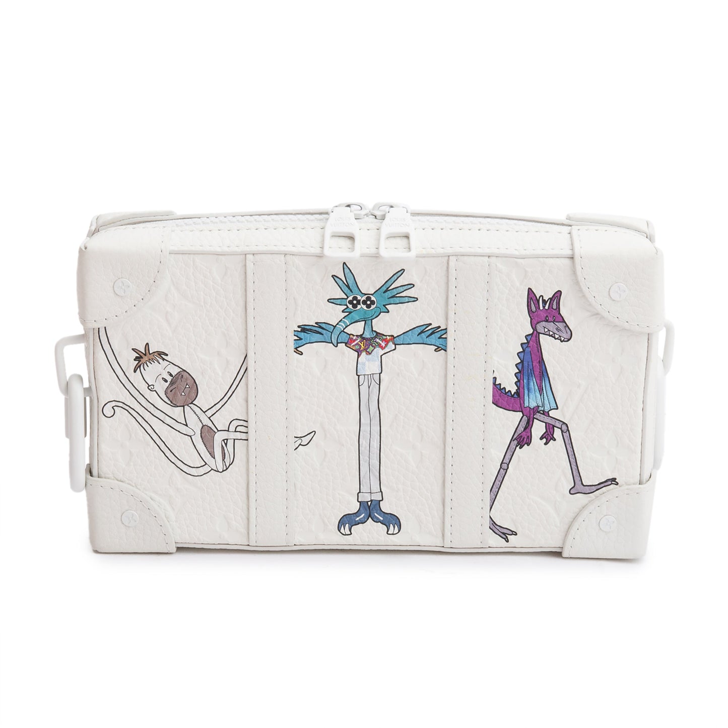 Louis Vuitton 2020 White Monogram Taurillon LV Friends Soft Trunk Wallet Crossbody