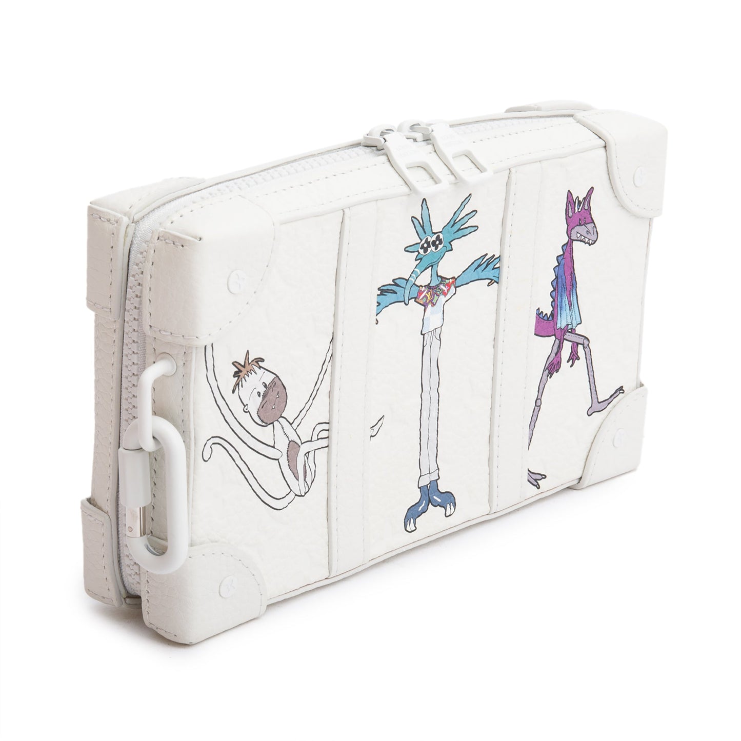 Louis Vuitton 2020 White Monogram Taurillon LV Friends Soft Trunk Wallet Crossbody