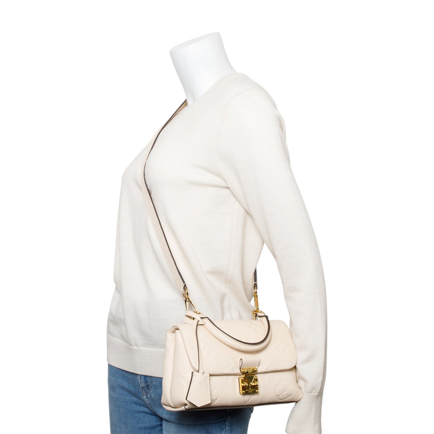 Louis Vuitton Creme Monogram Empreinte Leather Madeleine BB