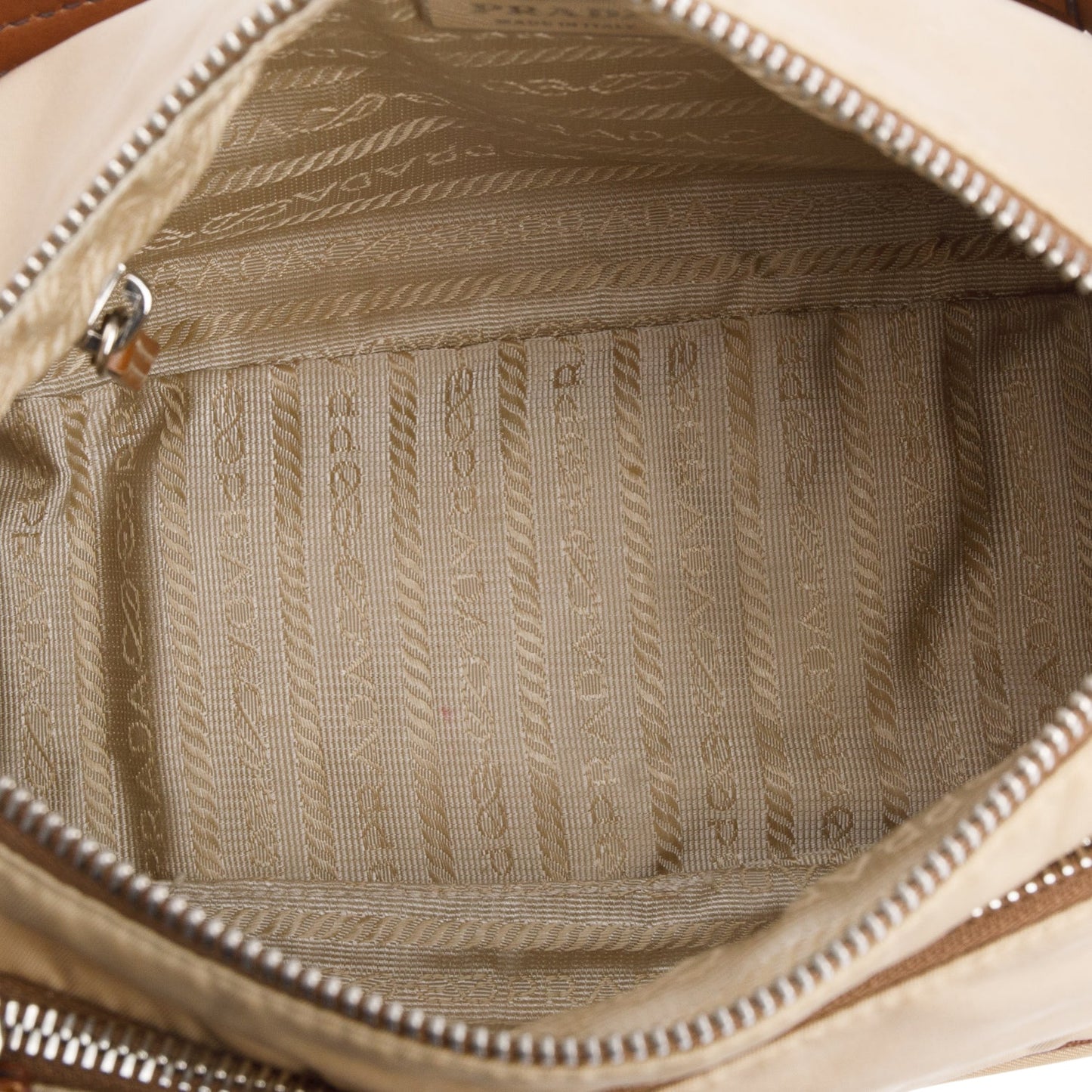 Prada Brown Saffiano-Trimmed Tessuto Nylon Shoulder Bag