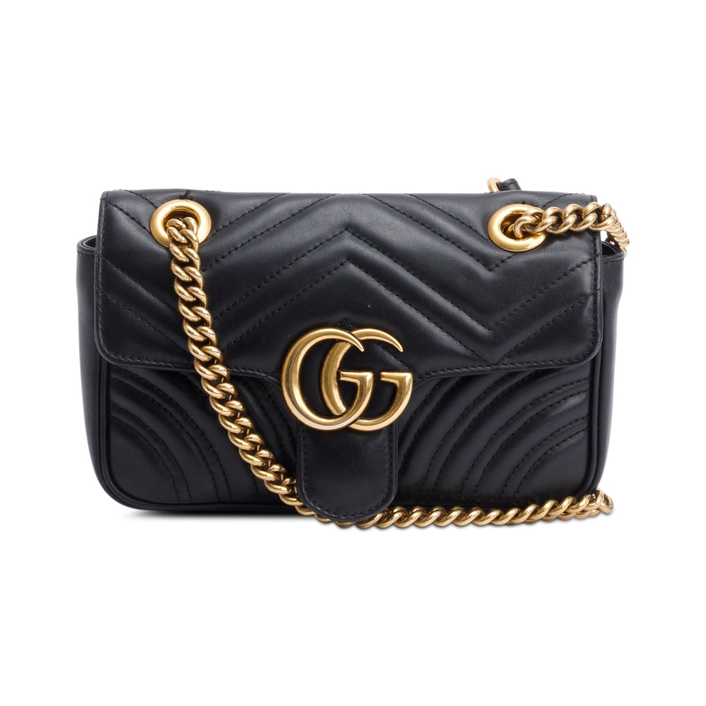 Gucci Black GG Marmont Matelasse Small Shoulder Bag
