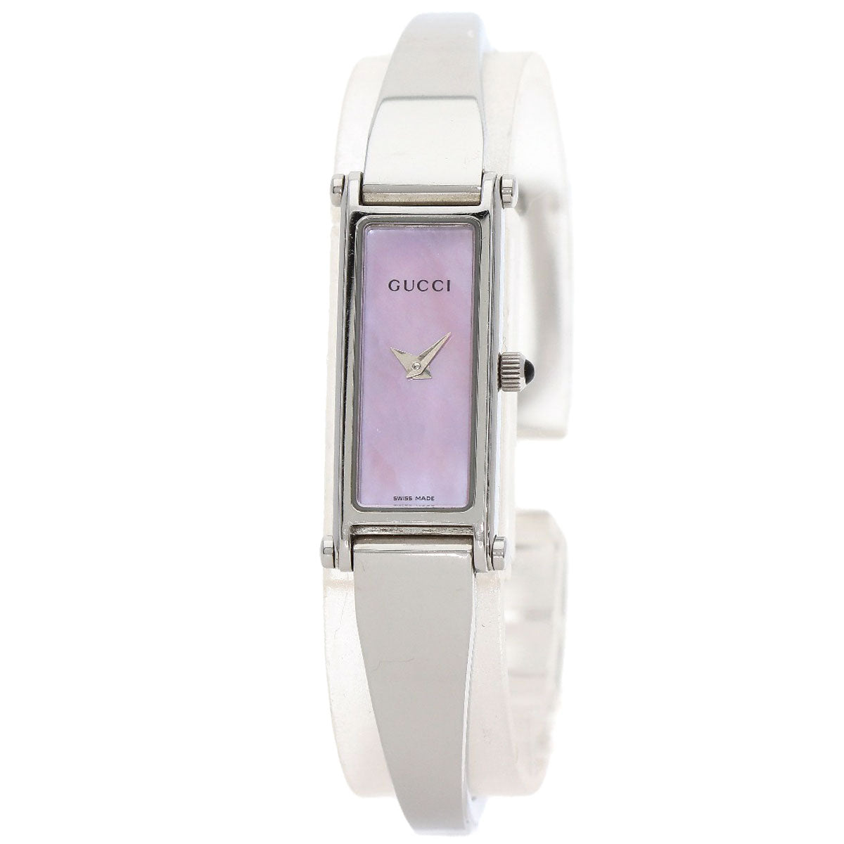 GUCCI Watches Quartz 1500L Stainless Steel , Stainless Steel Silver Square face Pink shell dial Women