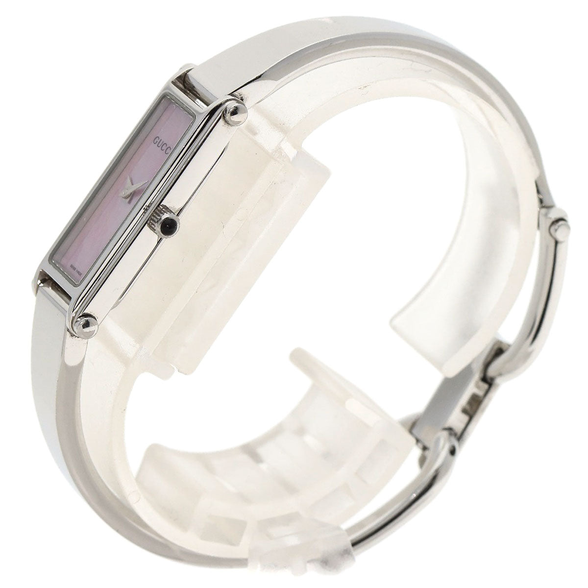 GUCCI Watches Quartz 1500L Stainless Steel , Stainless Steel Silver Square face Pink shell dial Women
