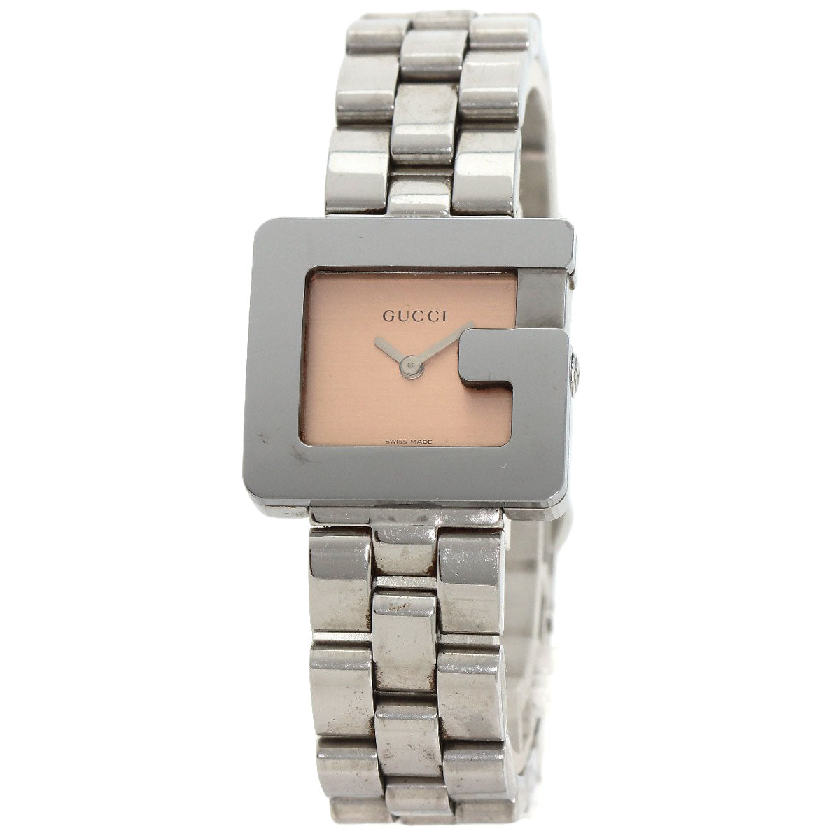 GUCCI Watches Quartz 3600L Stainless Steel , Stainless Steel Silver G Square Orange dial Women