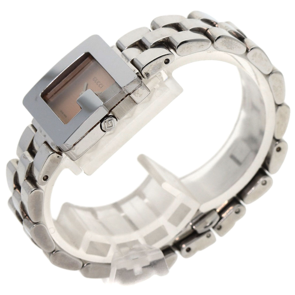 GUCCI Watches Quartz 3600L Stainless Steel , Stainless Steel Silver G Square Orange dial Women