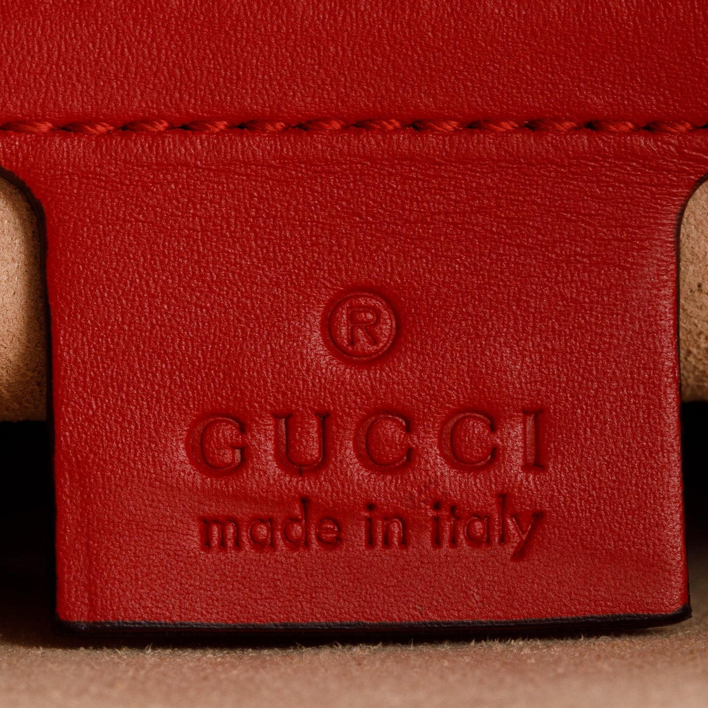 Gucci Red Calfskin Leather Ghost GG Diamond Messenger Bag