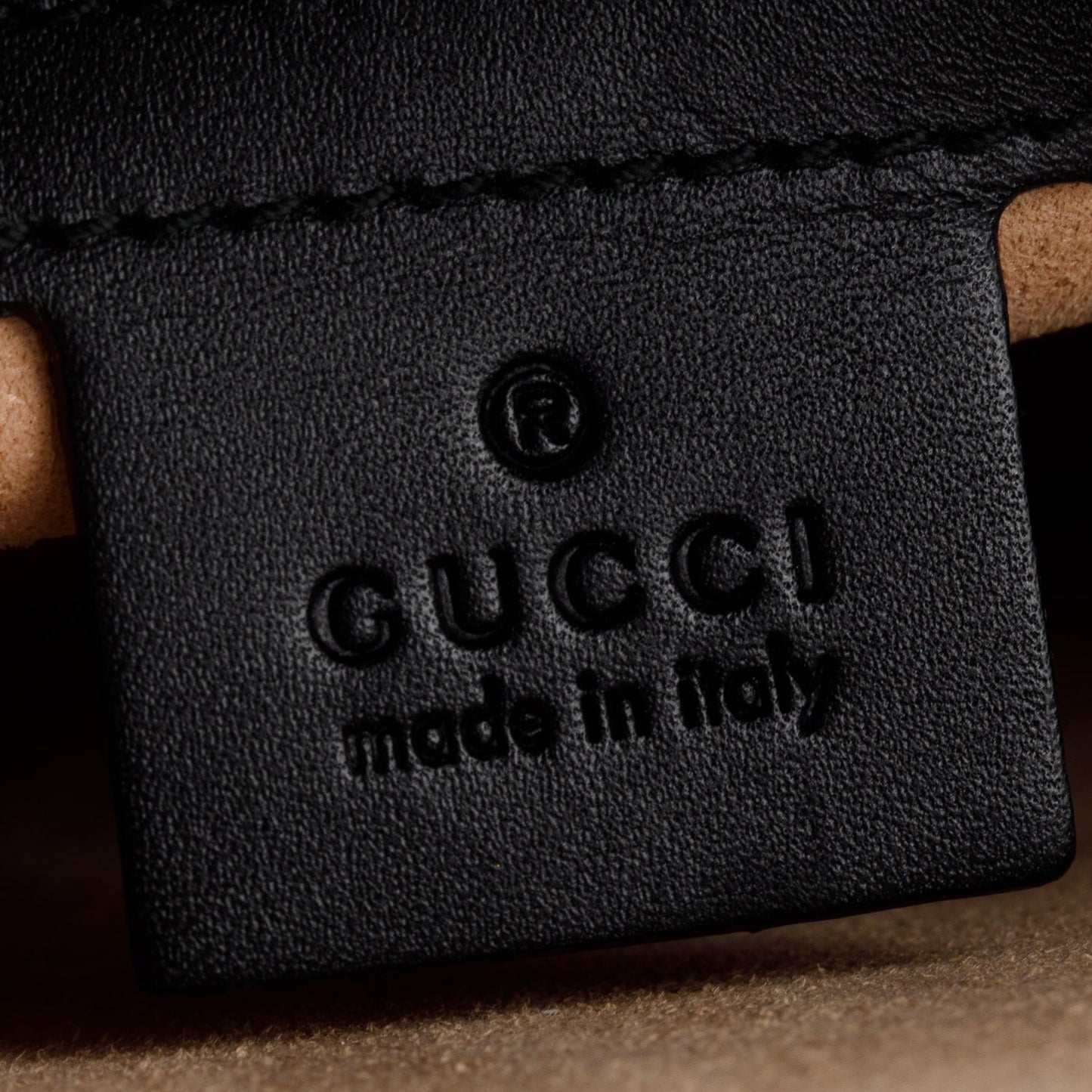 Gucci Black Calfskin Leather 'Life Is Gucci' Print Wristlet Pouch
