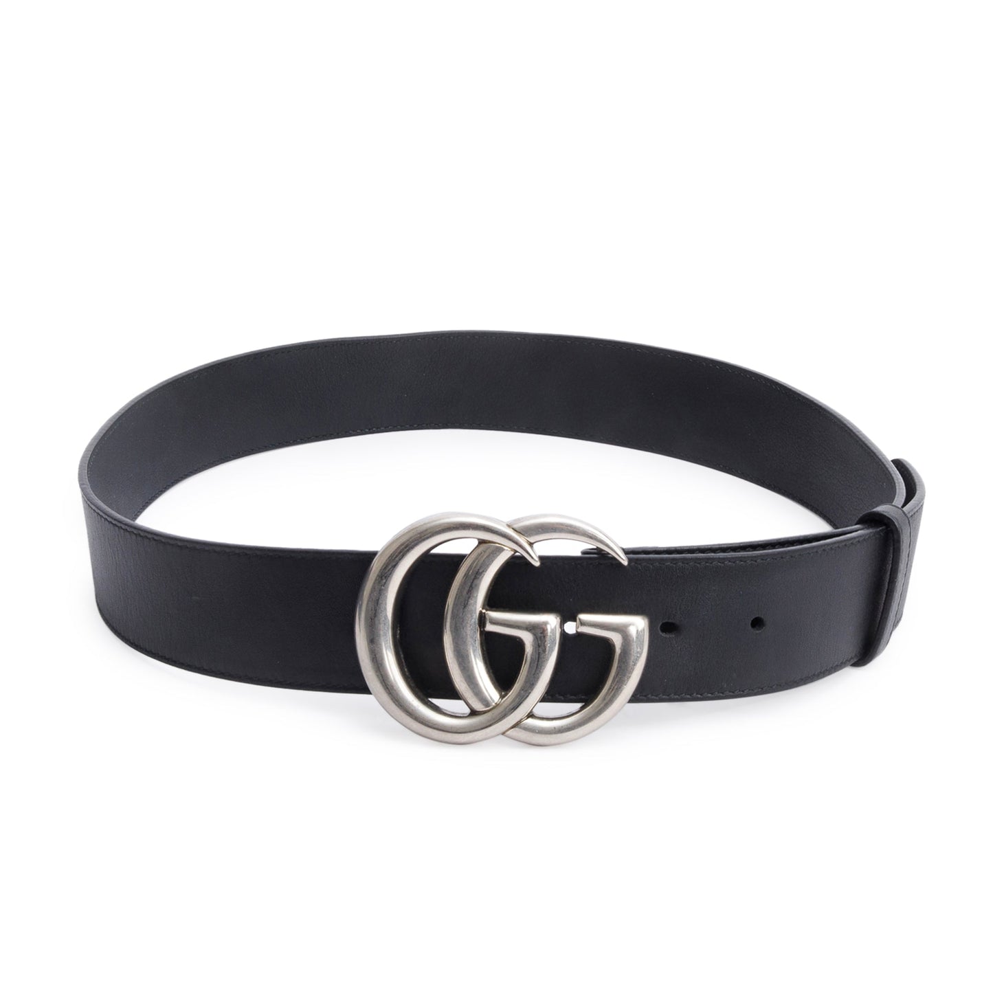 Gucci Black Leather GG Marmont Belt, 85 34