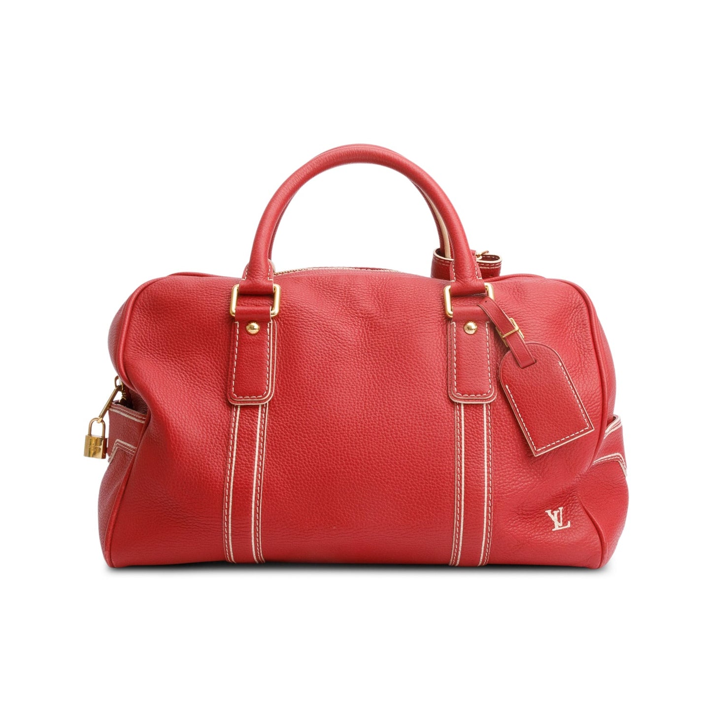 Louis Vuitton Red Tobago Leather Carryall Bag
