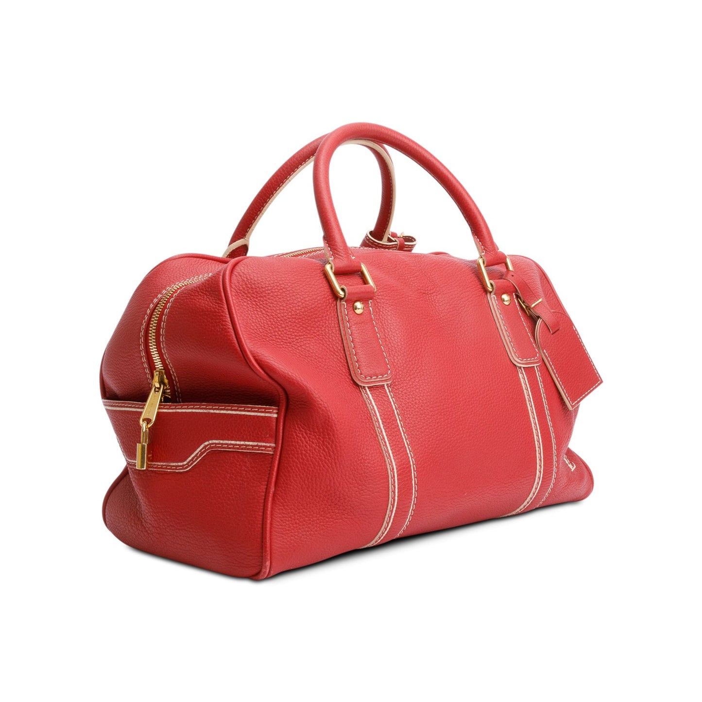 Louis Vuitton Red Tobago Leather Carryall Bag