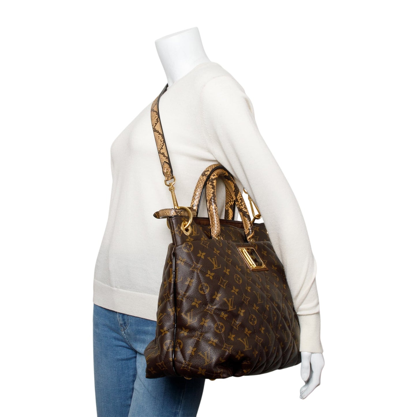 Louis Vuitton Limited Edition Monogram Python Trim Etoile Exotique Tote GM