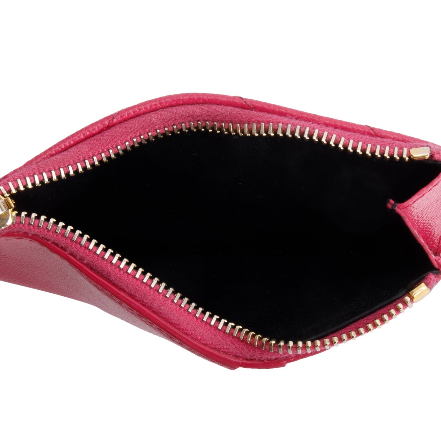 Saint Laurent 2022 Pink Grain De Poudre Leather Cassandre Matelasse Fragments Zipped Card Case