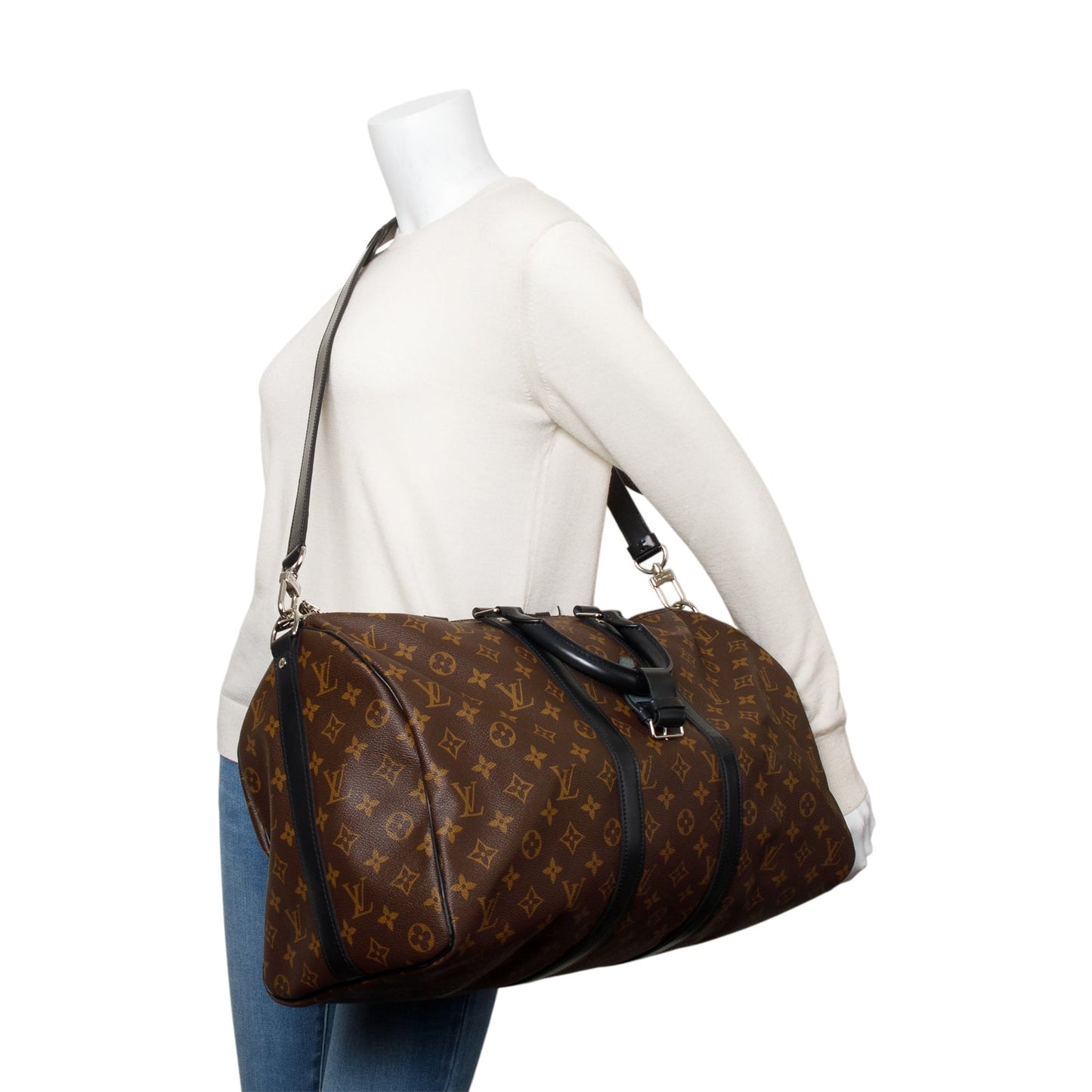 Louis Vuitton Monogram Macassar Keepall Bandouliere 45