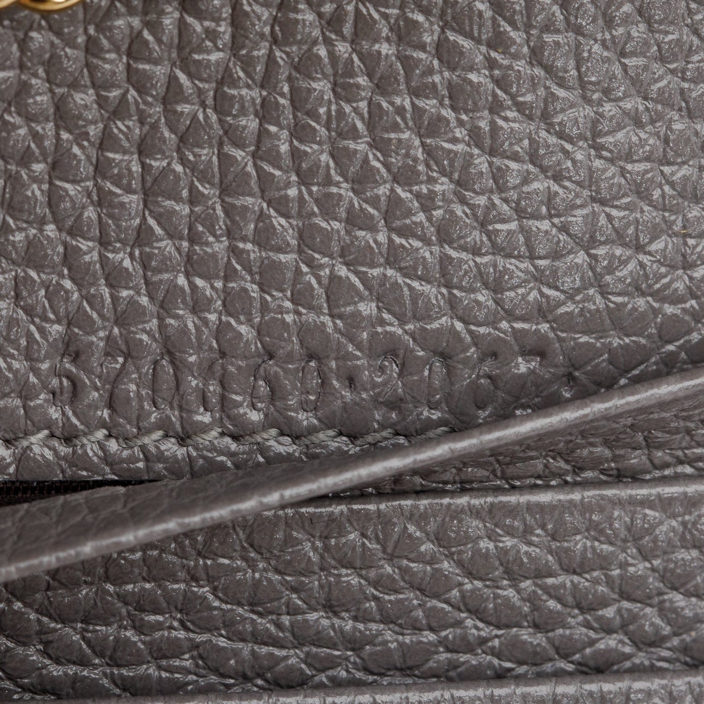 Gucci Grey Calfskin Leather Zumi Chain Card Case Wallet