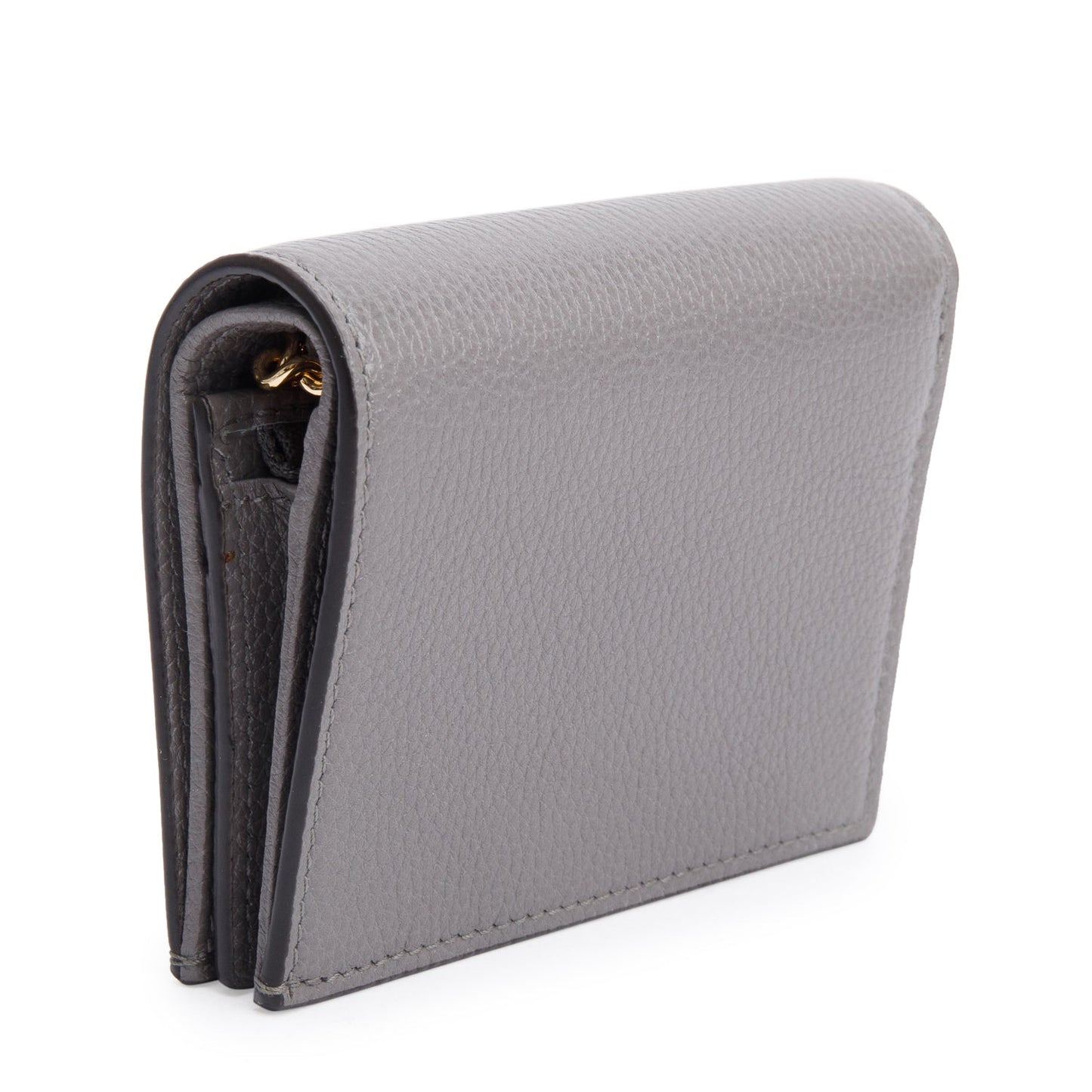 Gucci Grey Calfskin Leather Zumi Chain Card Case Wallet