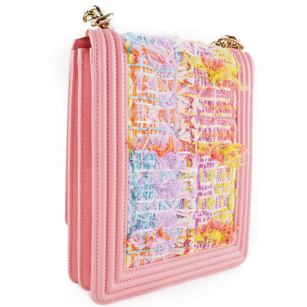 CHANEL Shoulder Bag AS0130 Tweed, Lambskin pink COCO Mark Boy chanel ChainShoulder Women