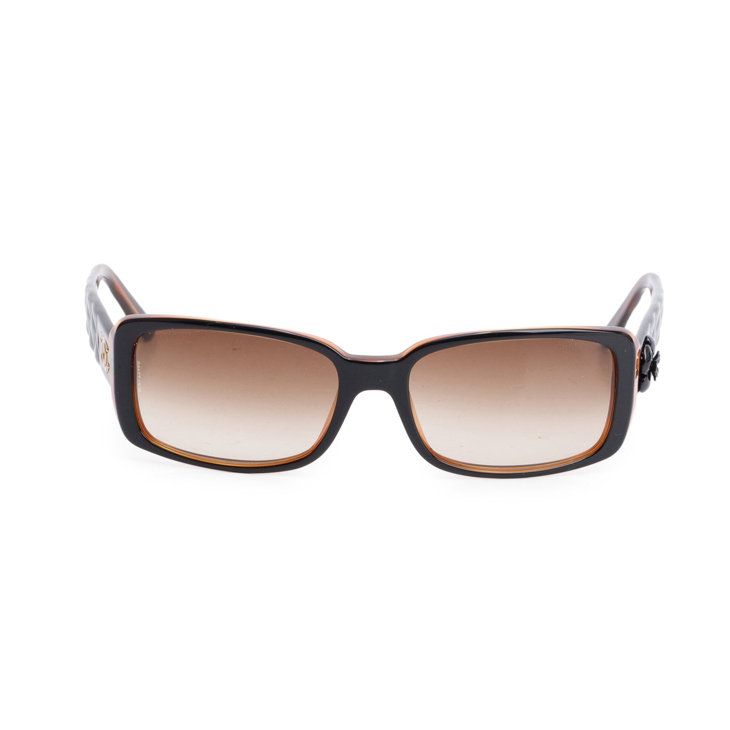 Chanel 5111 Brown Quilted Acetate CC Camellia Rectangle Sunglasses