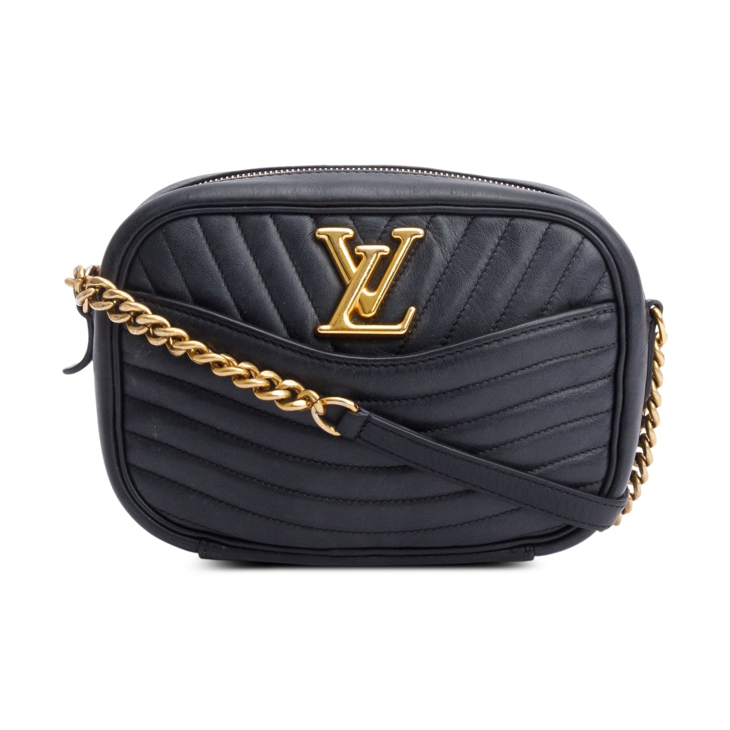 Louis Vuitton Black Calfskin Leather New Wave Camera Bag