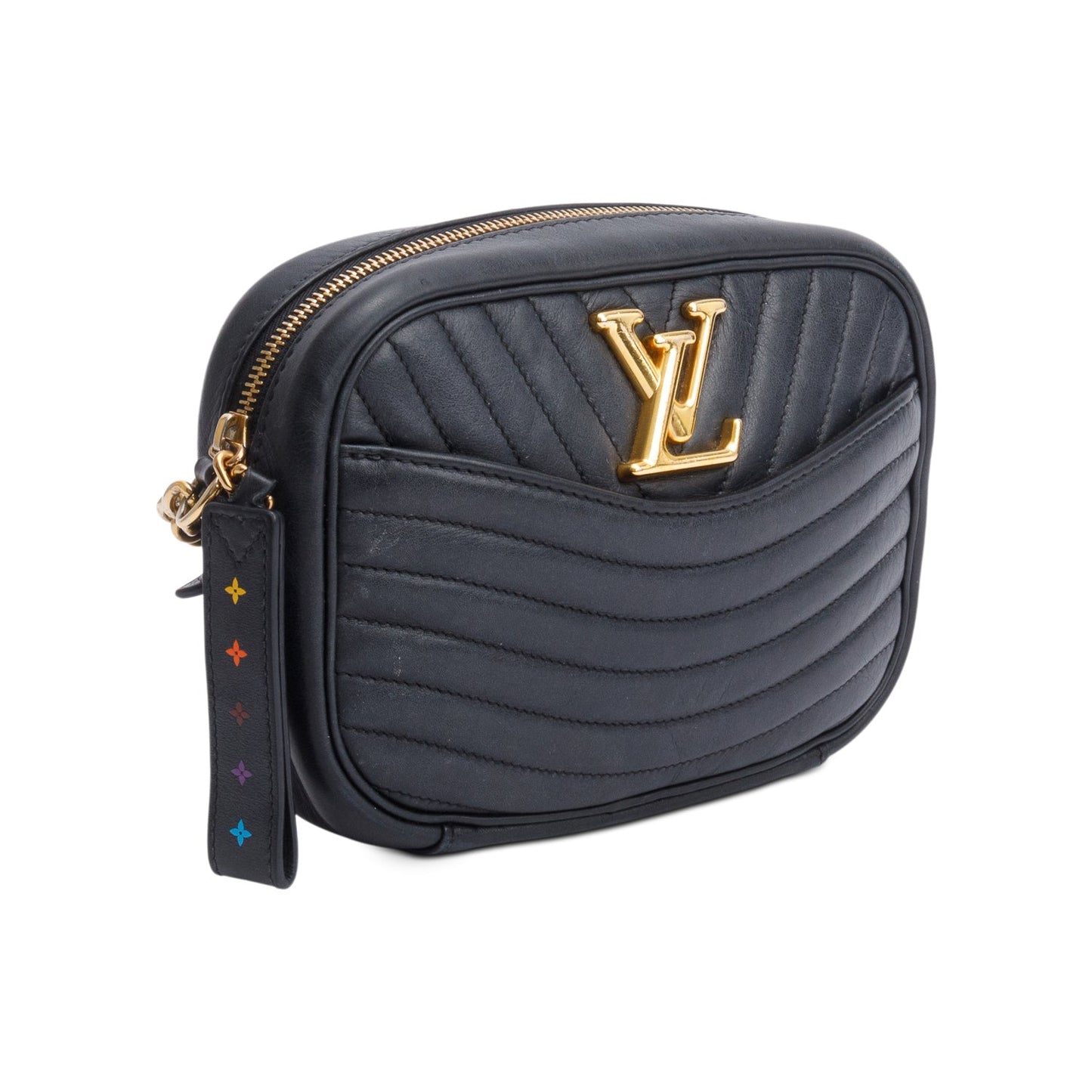 Louis Vuitton Black Calfskin Leather New Wave Camera Bag