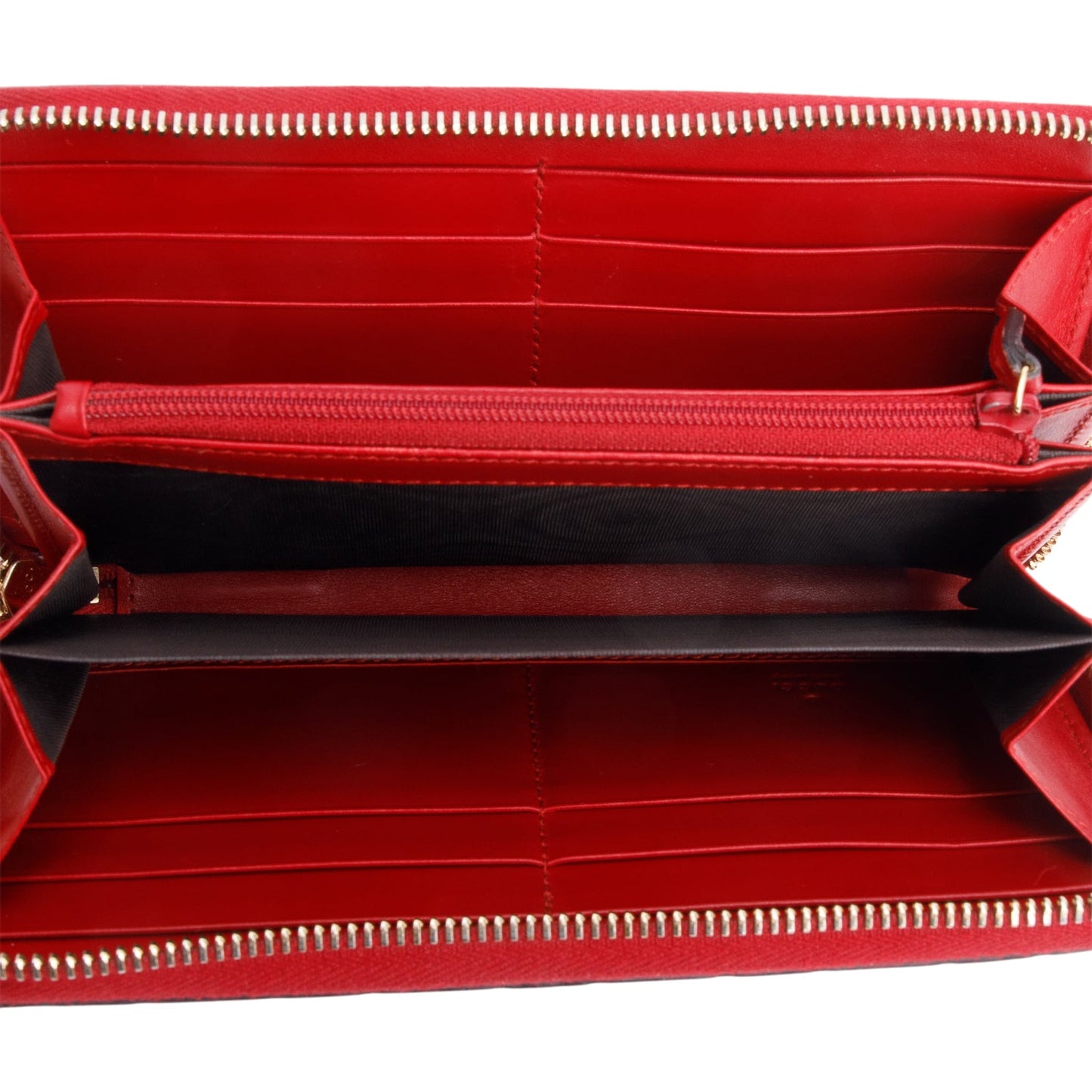 Gucci Red Guccissima Leather Zip Around Wallet