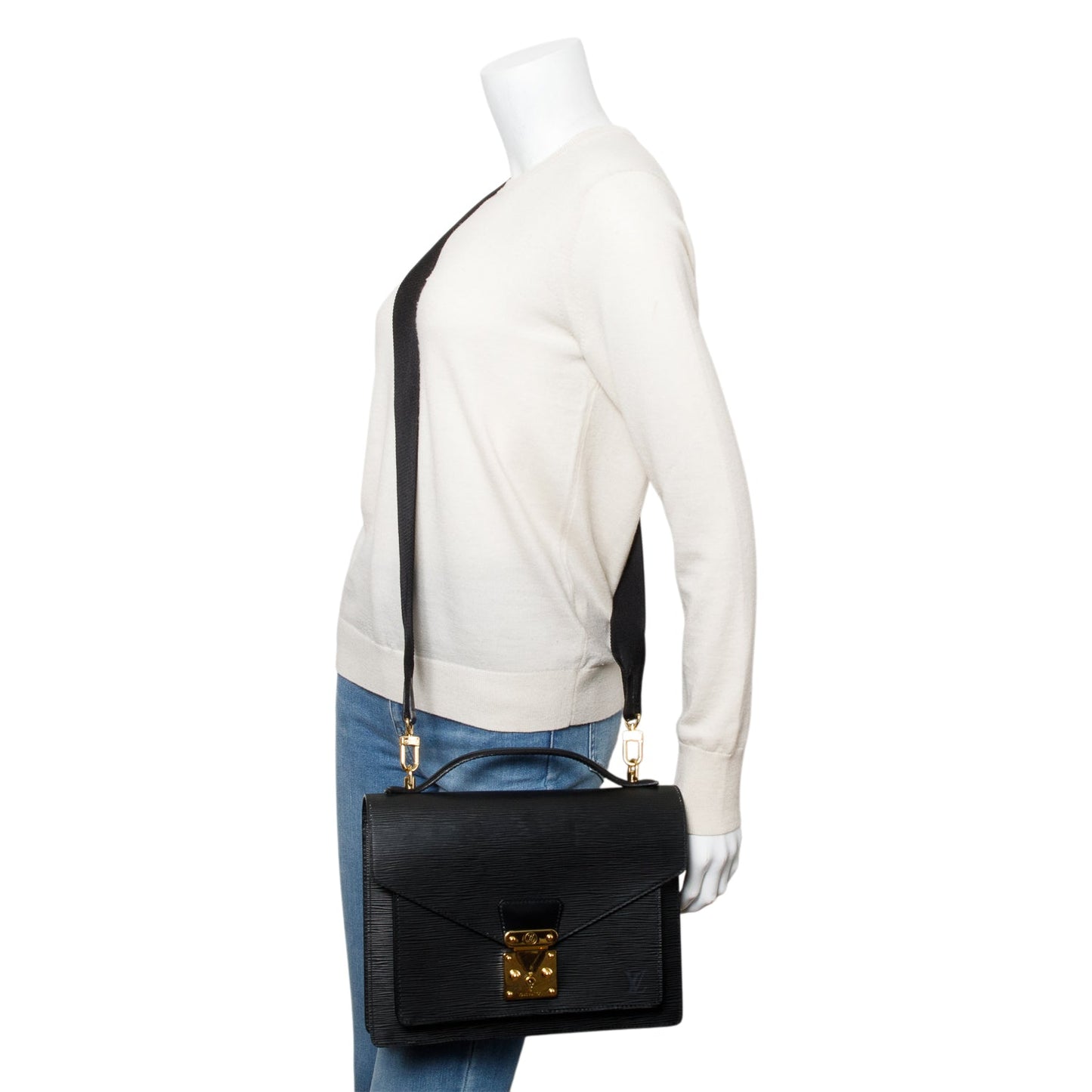 Louis Vuitton Black Epi Leather Monceau 28