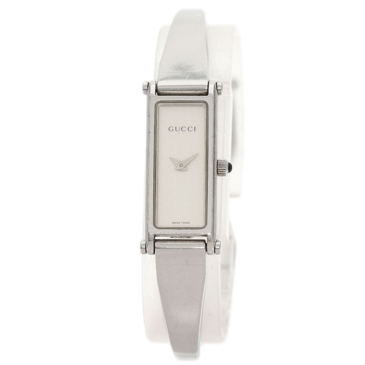 GUCCI Watches Quartz 1500L Stainless Steel , Stainless Steel Silver Square face Silver dial Women